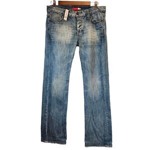 Castro Jeans Mens 'David' Antique Wash Denim Size 31 Blue Western Button Fly Y2K